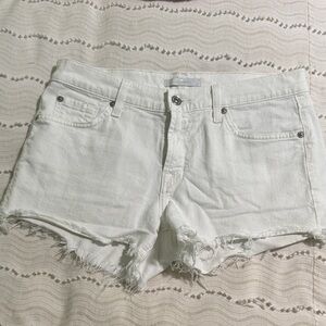 7 For All Mankind White Denim Women Shorts